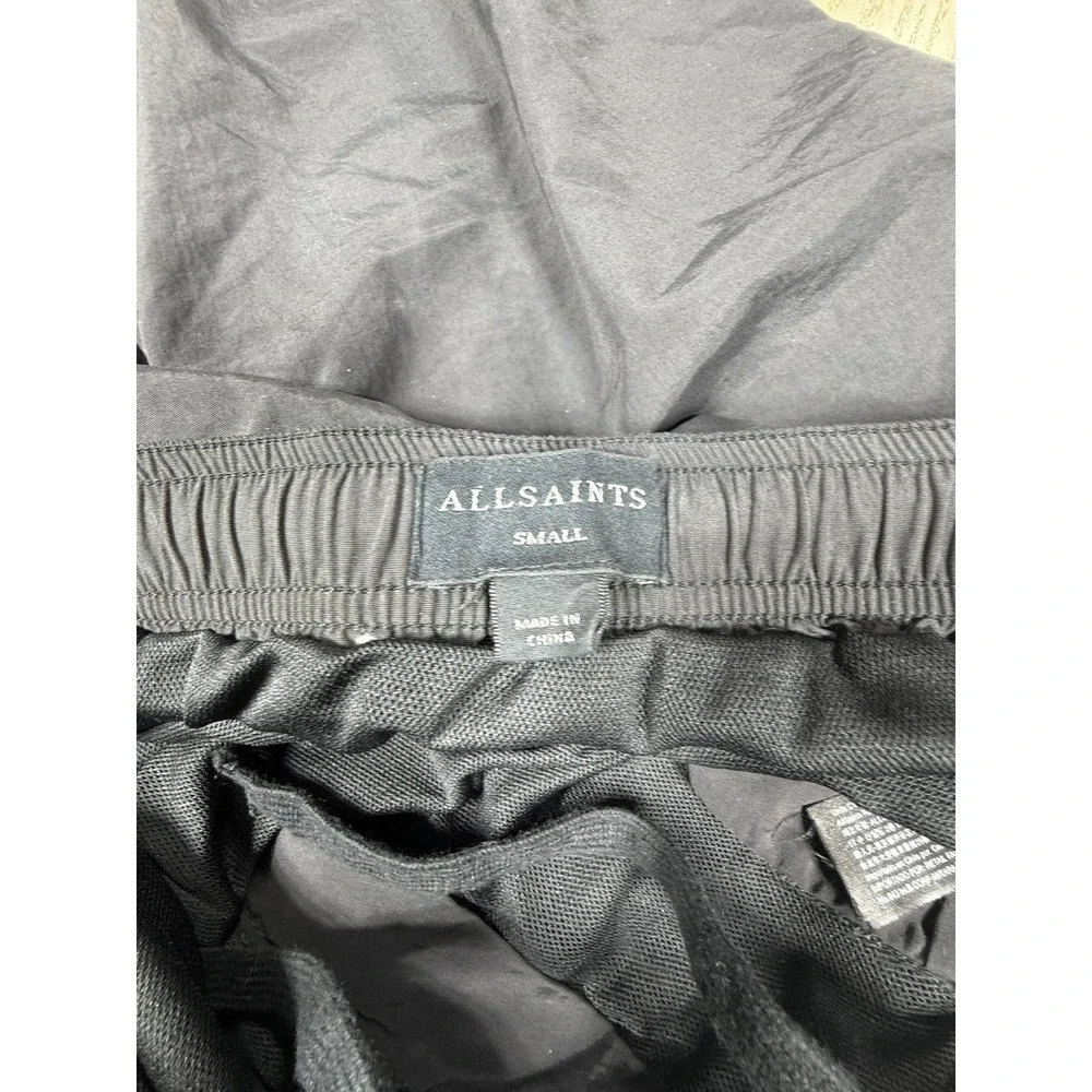 AllSaints Swim Trunks Shorts‎ Mens Small Black Warren Mesh Lined Elastic Waist